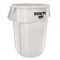 White, 55-Gallon Round Drum with Venting Channels