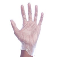 Small, Clear Powdered Vinyl Gloves