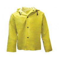 Yellow Rain Jacket with Attached Hood